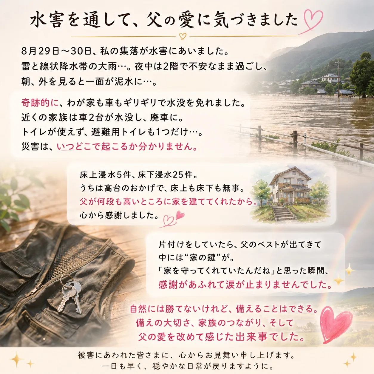 ８月２９日と３０日の水害の時の様子です。